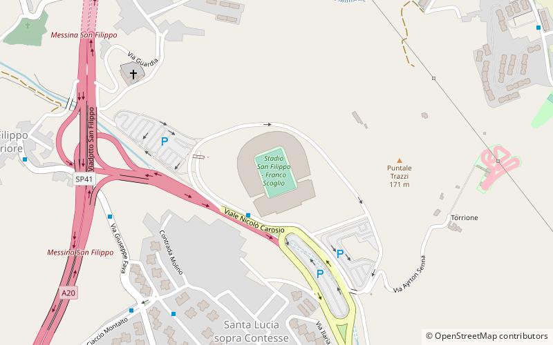Stade San Filippo location map