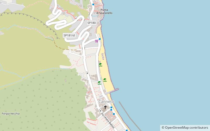canneto beach lipari location map