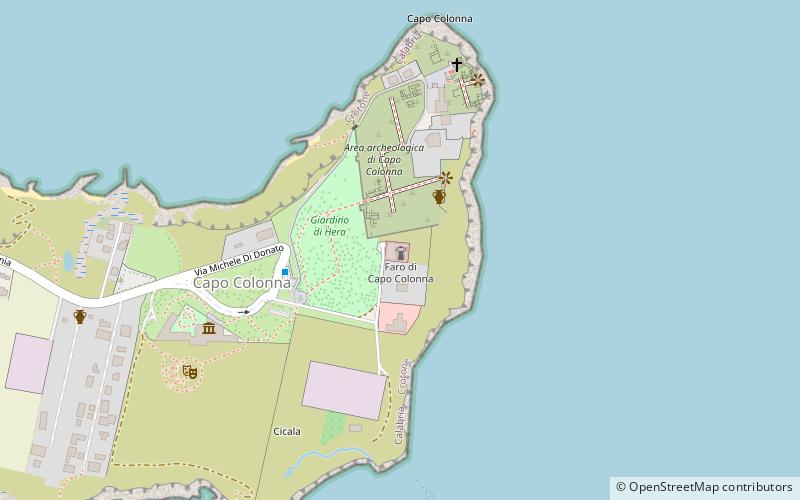 Capo Colonne Lighthouse location map