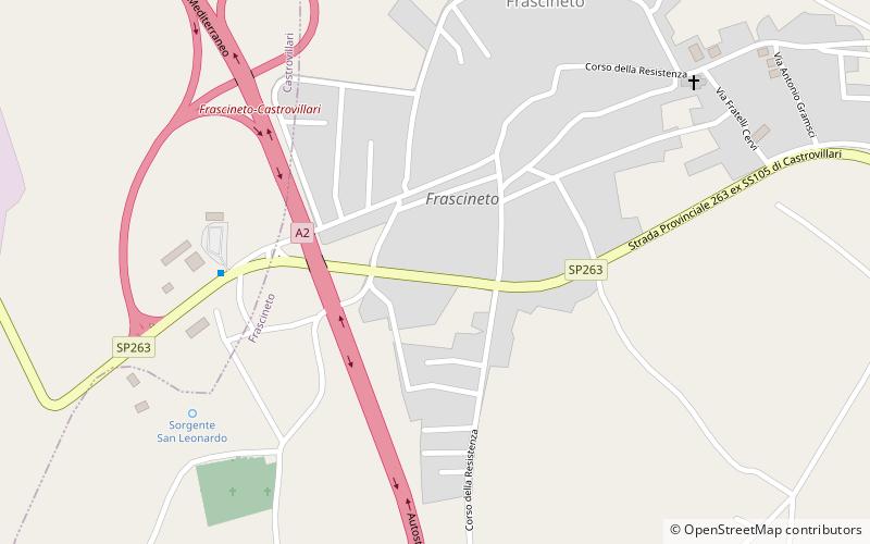 Frascineto location map