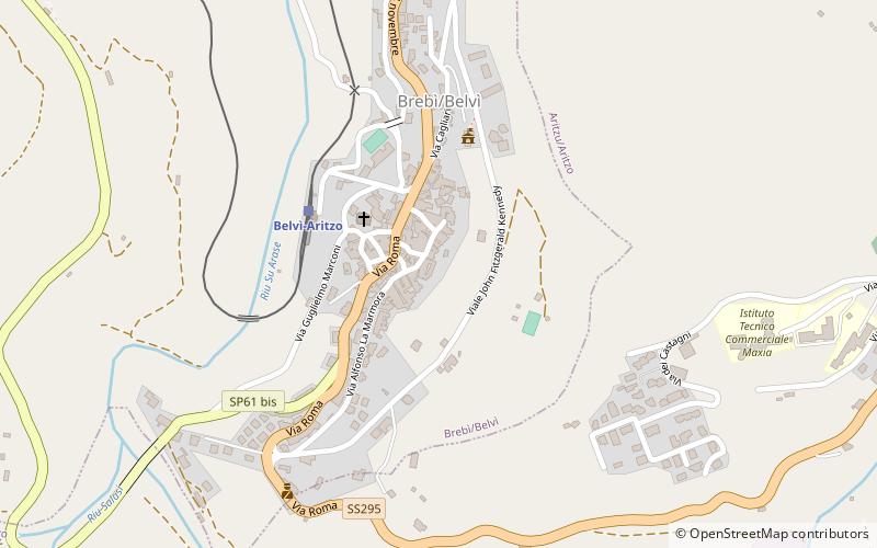 belvi aritzo location map
