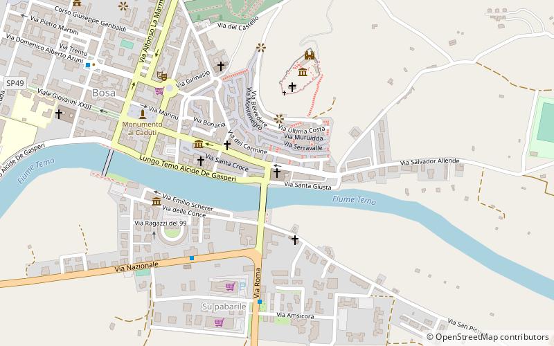 Bosa Cathedral location map
