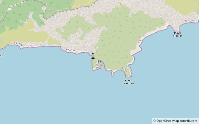 grotta verde isla de capri location map