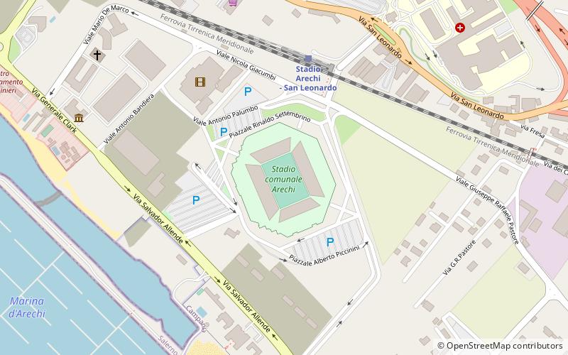 Stadio Arechi location map