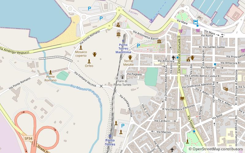 Porto Torres Lighthouse location map