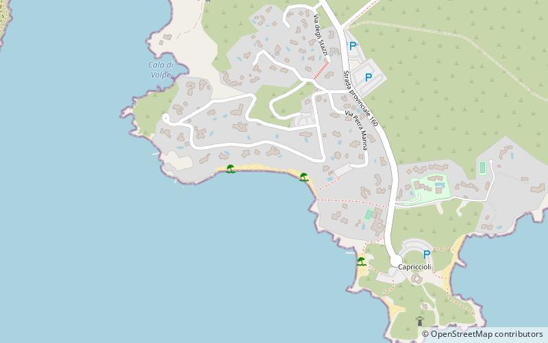 cala capriccio costa smeralda location map
