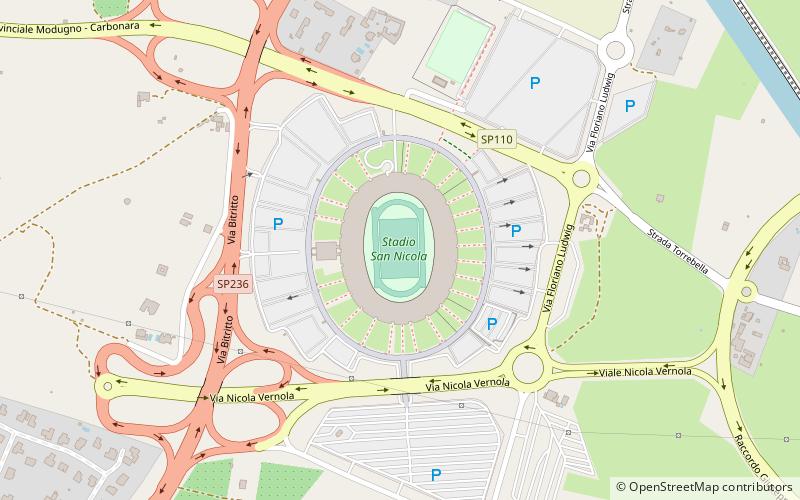 Estadio San Nicola location map