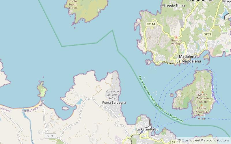 punta sardegna la maddalena location map