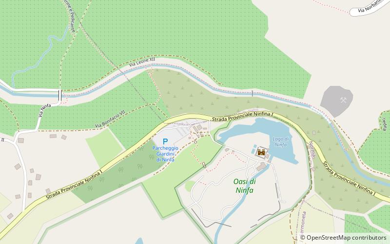 oasi di ninfa cisterna di latina location map