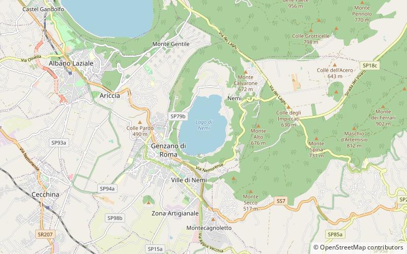 Lago de Nemi location map