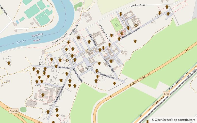 Baths at Ostia location map