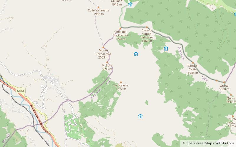 Montes Simbruinos location map