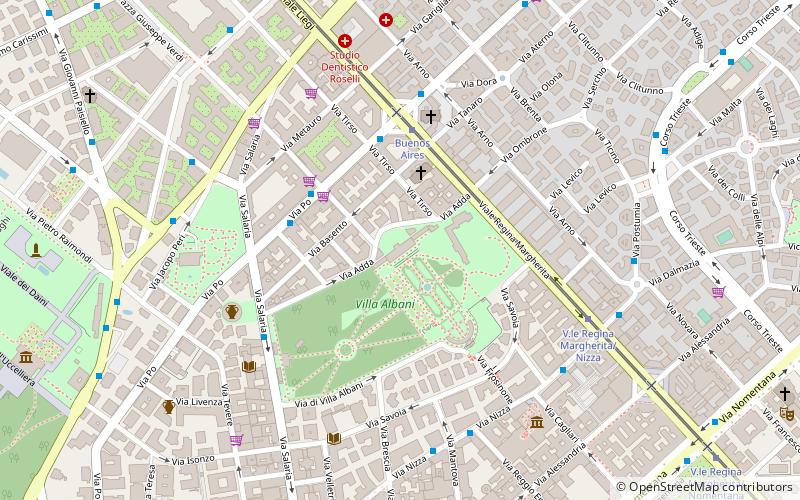 villa albani nomentano location map