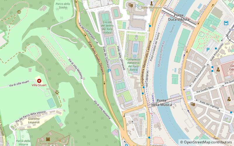 Stade nautique olympique de Rome location map