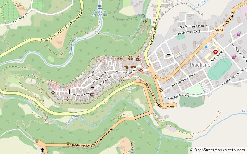 Fontana delle Sette cannelle location map