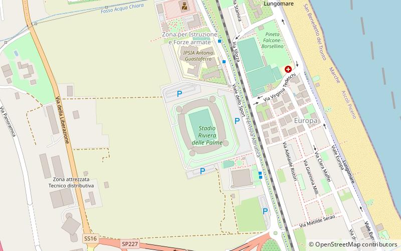 Stadio Riviera delle Palme location map