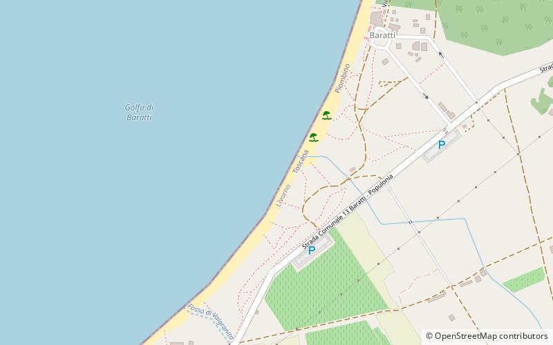 Baratti Strand location map
