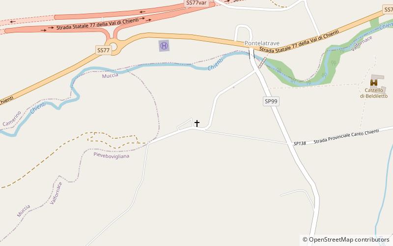 san francesco pievebovigliana location map