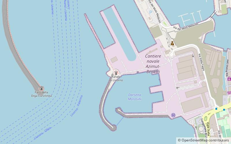 Livorno Lighthouse location map
