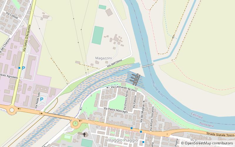 scolmatore dellarno pontedera location map