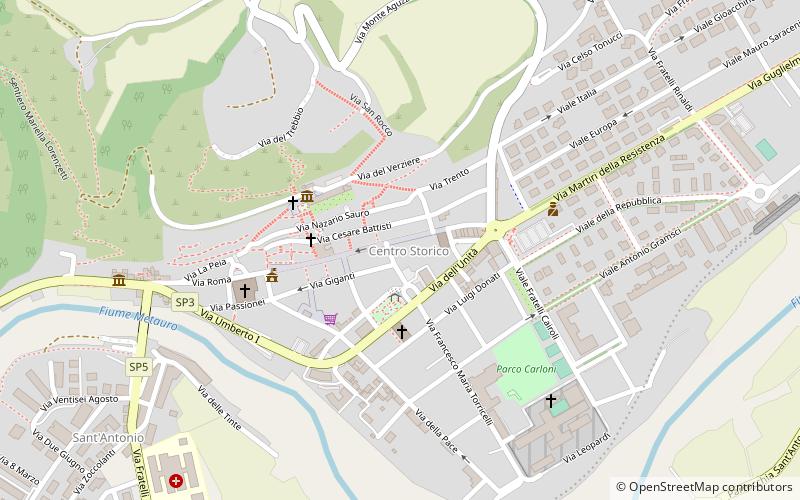 kosciol santagostino fossombrone location map