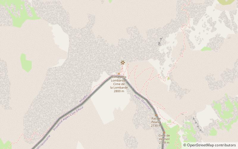 Cime de la Lombarde location map