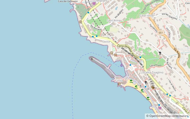 Camogli Molo Esterno Lighthouse location map
