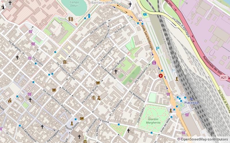 chiesa delle benedettine plaisance location map