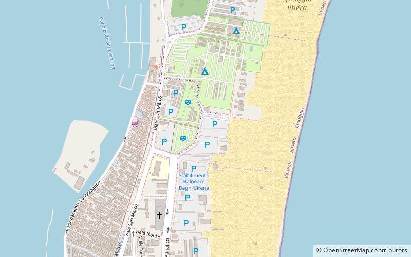 green beach chioggia location map