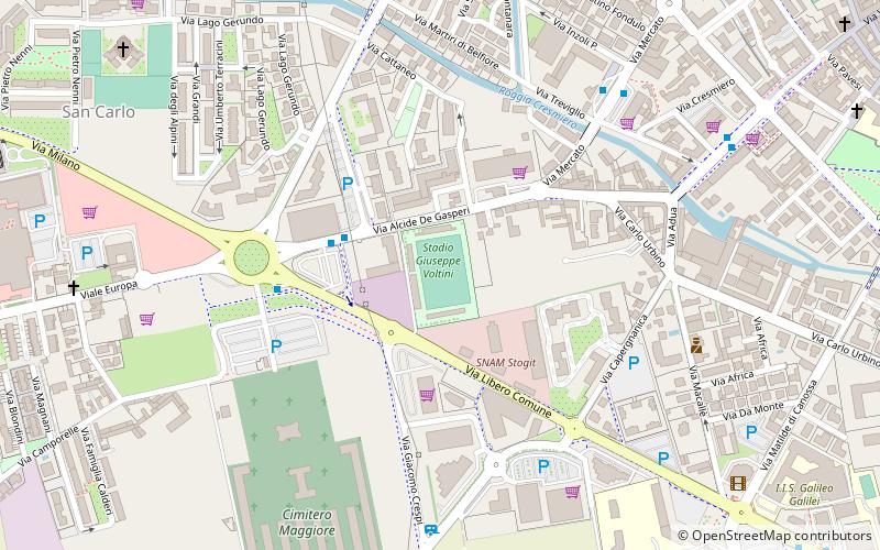 stadio giuseppe voltini crema location map