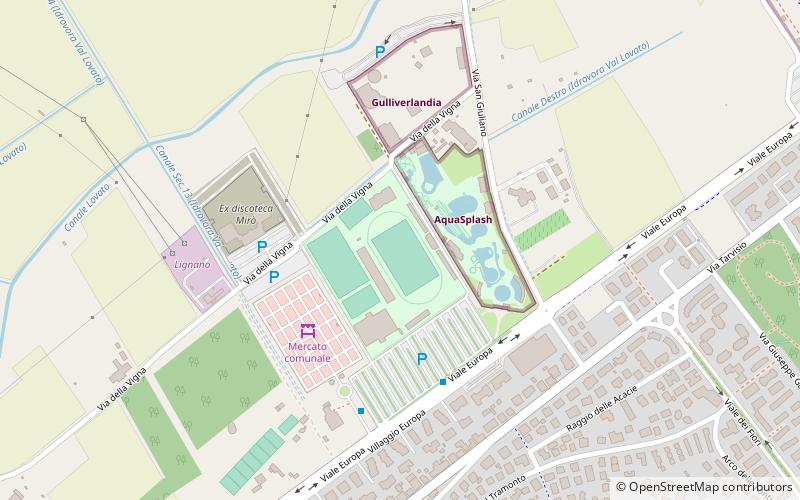 stadio guido teghil lignano pineta location map