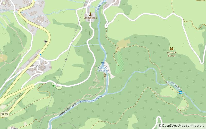 sentiero cascata di isollaz location map