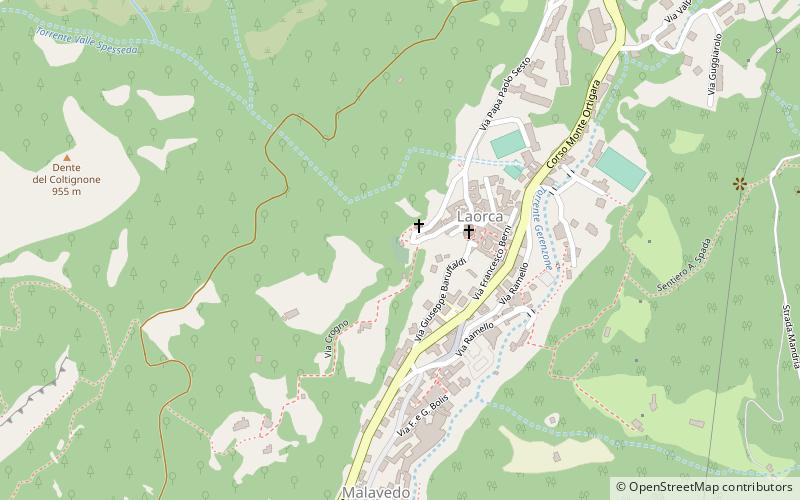 laorca cemetery and church lecco location map