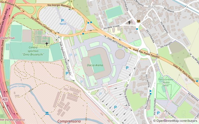 Stadio Friuli location map