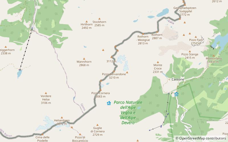 Monte Cervandone location map