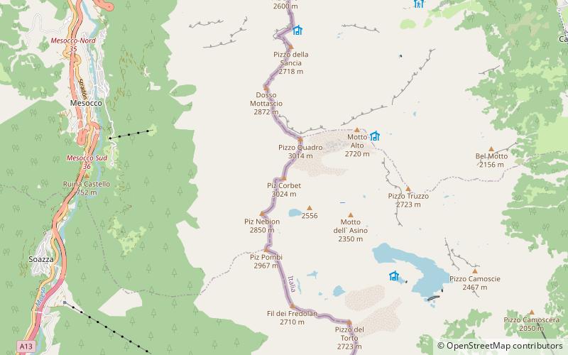 piz corbet misox location map