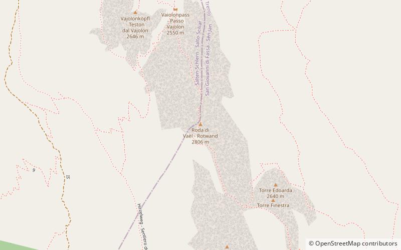 Roda di Vaèl - Rotwand location map