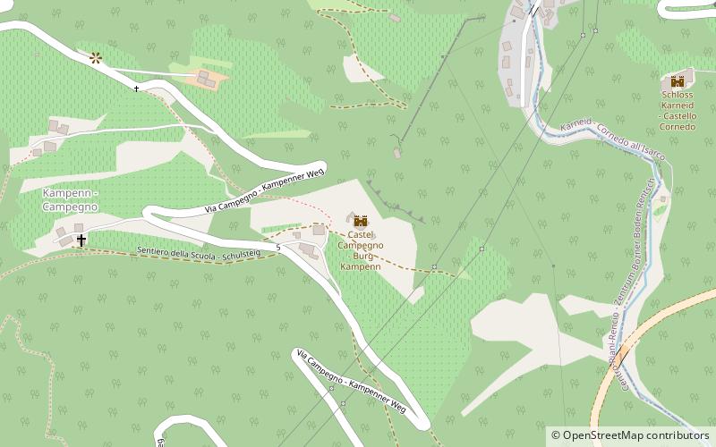 Castel Campegno - Burg Kampenn location map