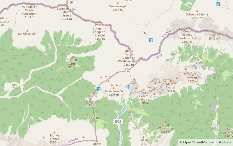 Monte Peralba location map