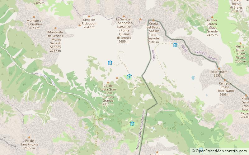 Parc naturel Fanes - Sennes - Braies location map