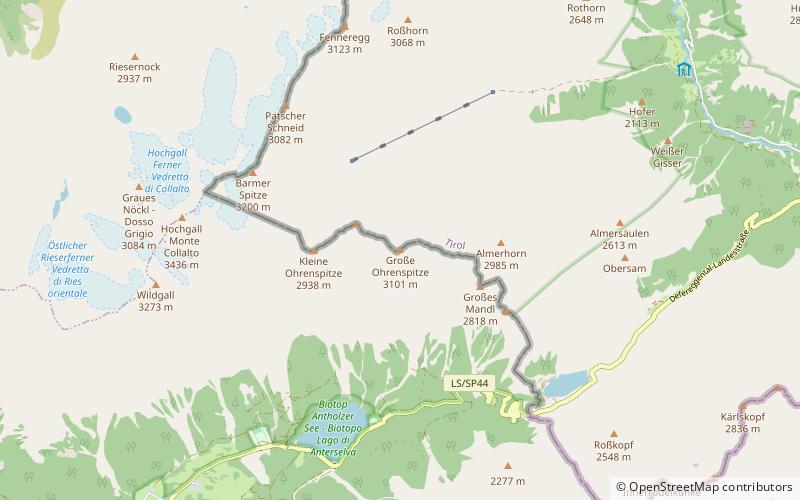 Ohrenspitzen location map