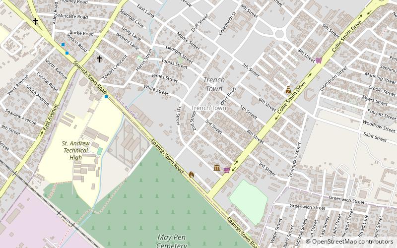 denham town kingston location map