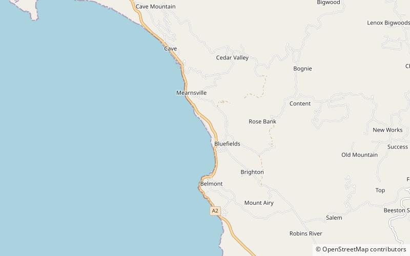 Bluefields Beach location map