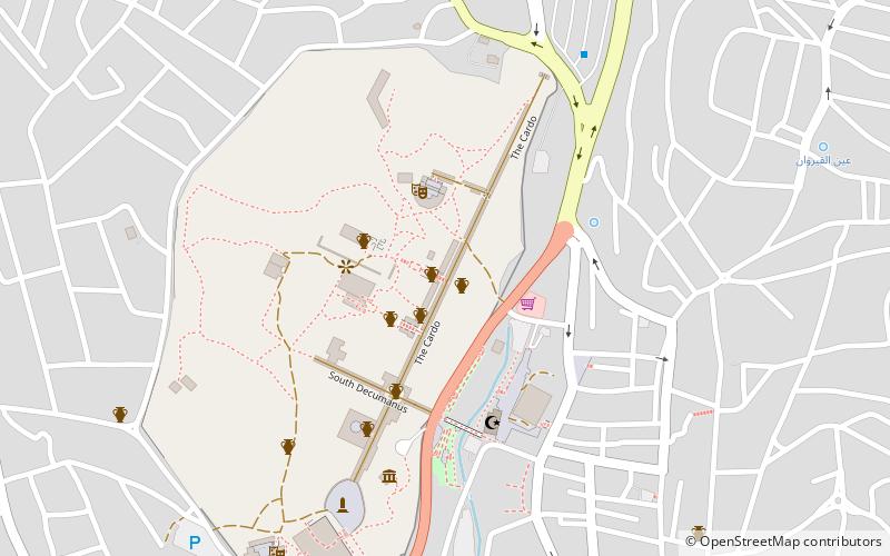 the cardo jerash location map