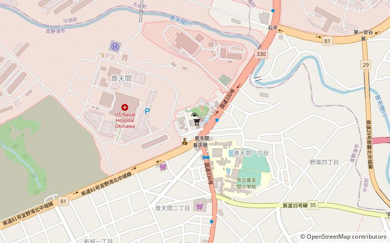 Futenma Shrine Cave location map
