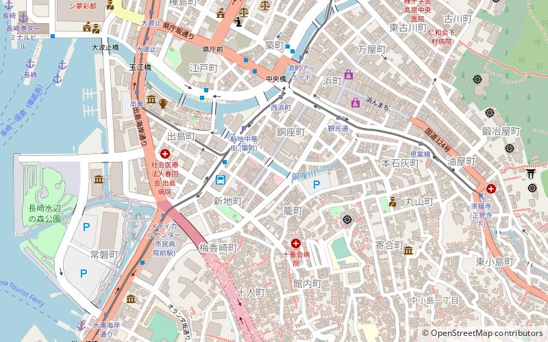 Nagasaki Shinchi Chinatown location map