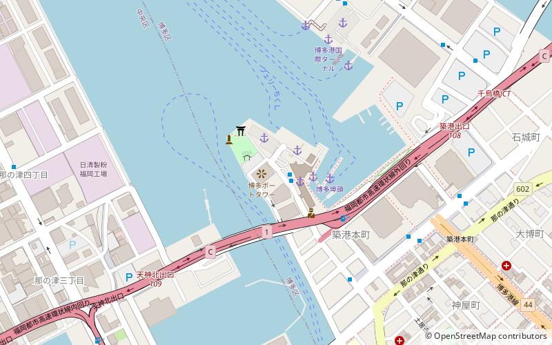 Hakata Port Tower location map
