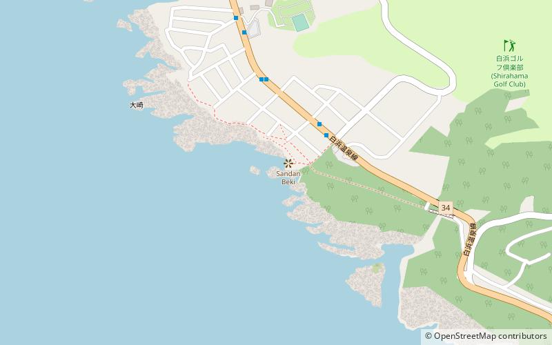 Sandanbeki Cliff location map