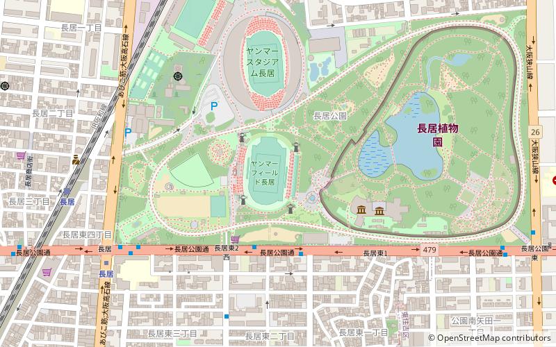 Osaka Nagai Second Stadium location map