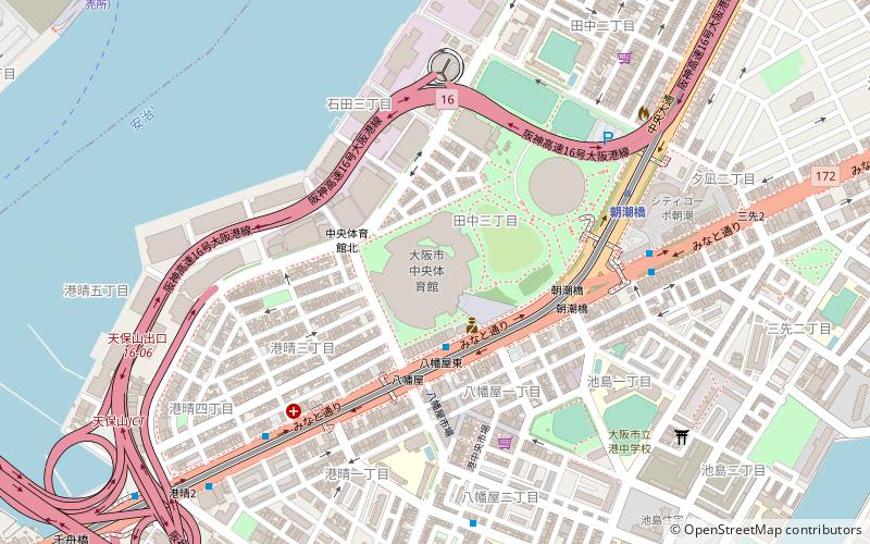 Osaka Municipal Central Gymnasium location map